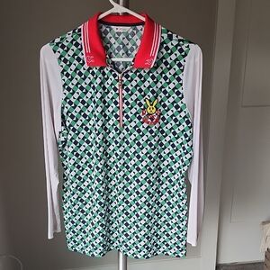 Love And Sport Geometric Print Henley Size M